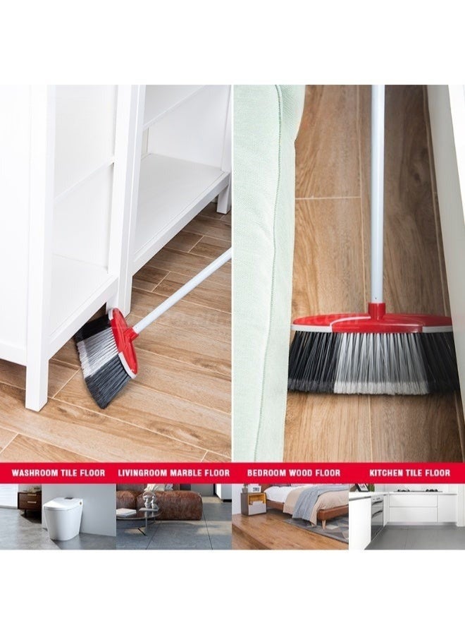 مكنسة زاوية تجارية ومنزلية بمقبض طويل - تنظيف فعال للمطبخ، والجراج، والفناء، والساحة، والمكتب - شعيرات متينة لجميع أنواع الأرضيات - Image 4